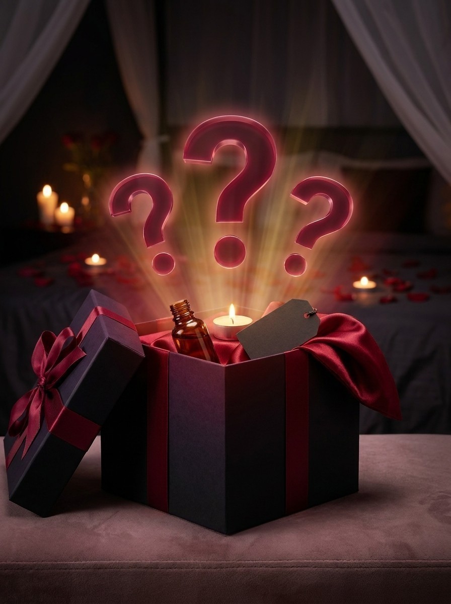 Geschenkbox, Giftbox, Lampe, Flasche, Herz/Roter Hauch