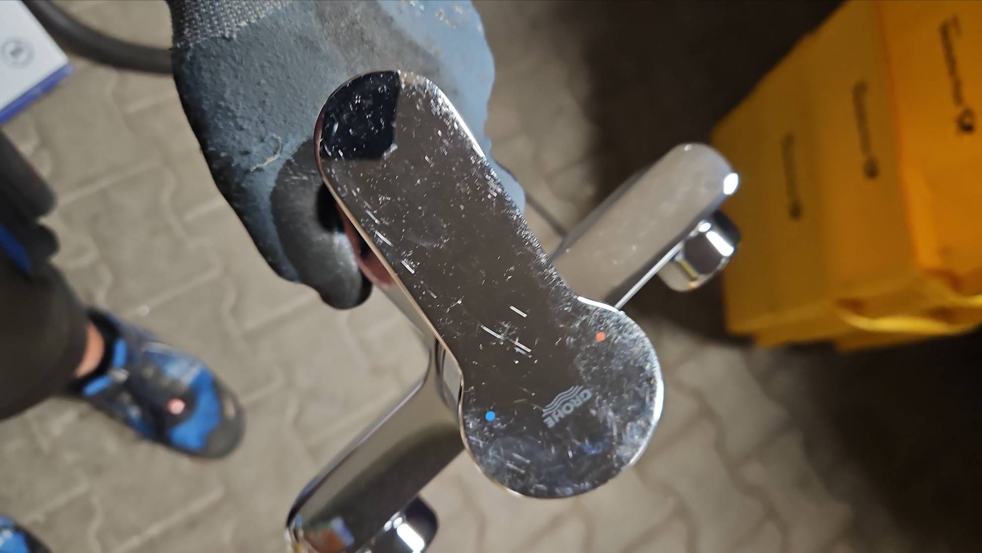 Grohe QuickFix Einhebelmischer-Wannenarmatur Start Edge Chrom #E484