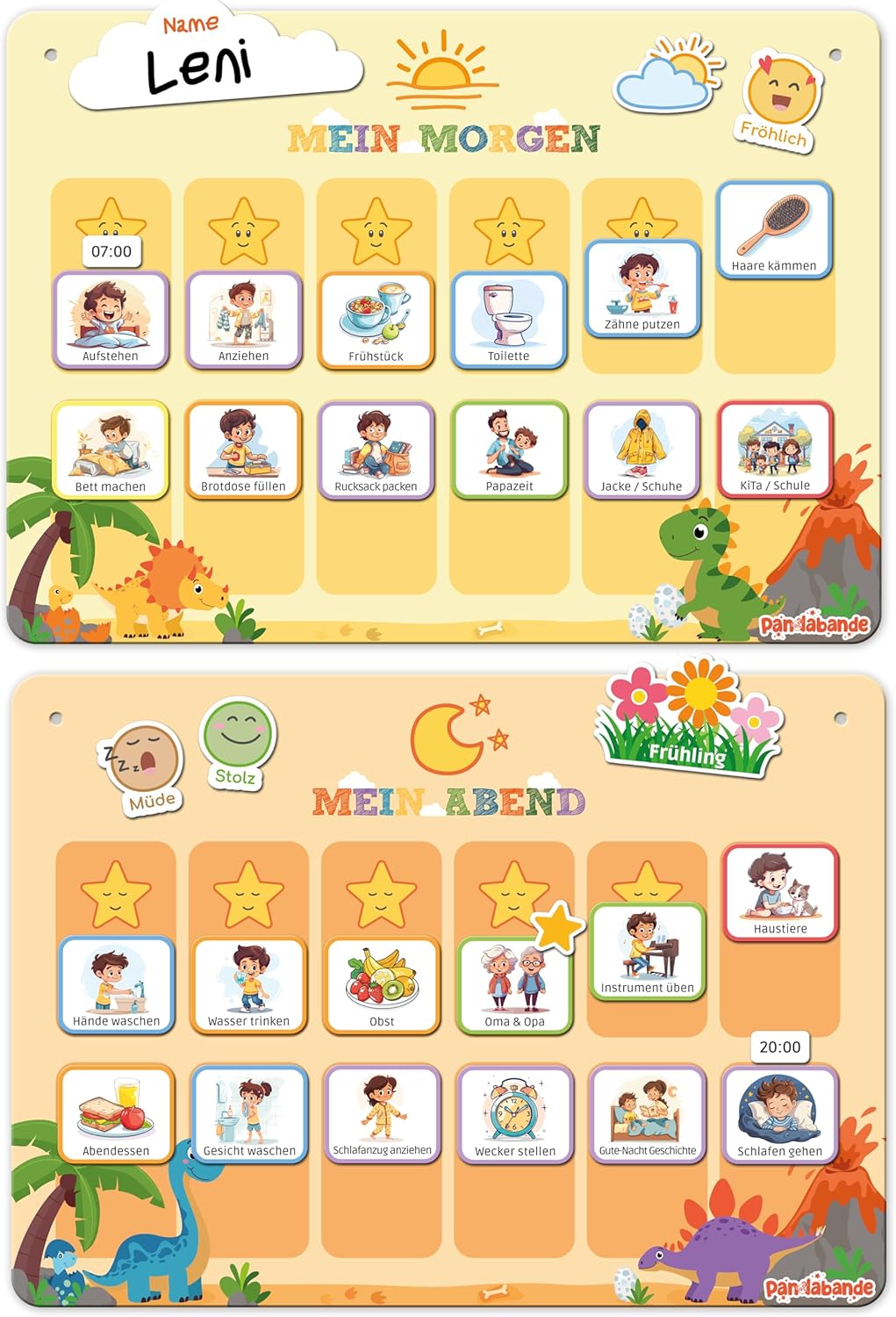 Kinderplan, Morgen, Abend, Routinen, Kindercard