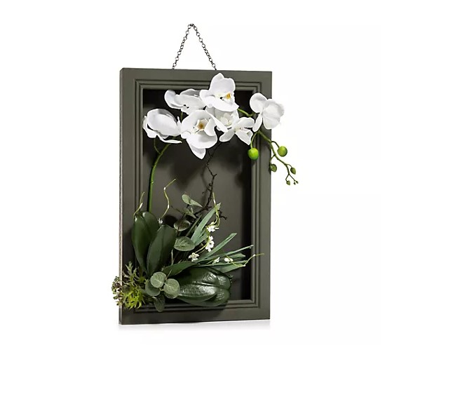 ABELLA Flora künstliche Orchidee Wandbild Wandbehang Wanddeko Kunstpflanze