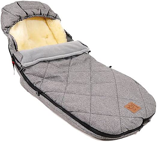 Kaiser 6568570 Thermo Fußsack SHEEP PERFORMANCE für Bugaboo, JOOLZ, mit herausnehmbarer Lammfelleinlage, anthrazit melange