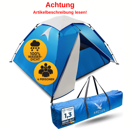 Zelt, Campingzelt, 4 Personen, Wasserfest, Transporttasche