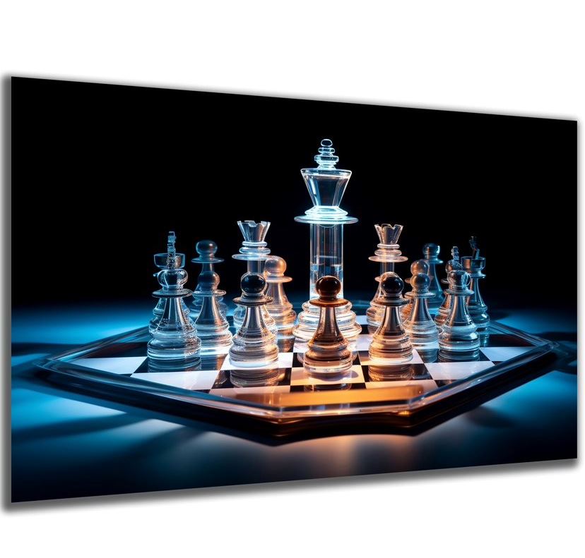 Wandbild Schach in Glas 30x40cm HDF
