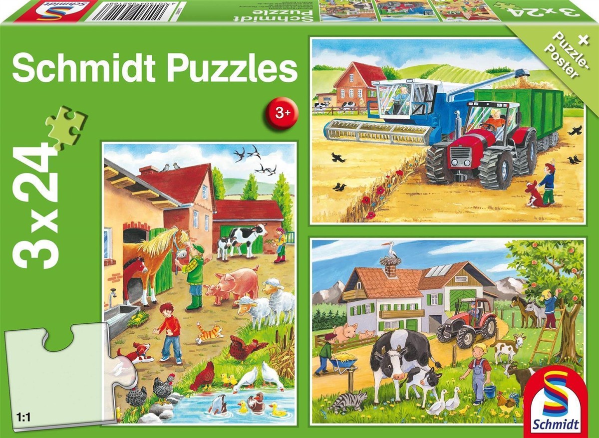 Puzzle, Landwirtschaft, Tiere, Bauernhof, Traktor