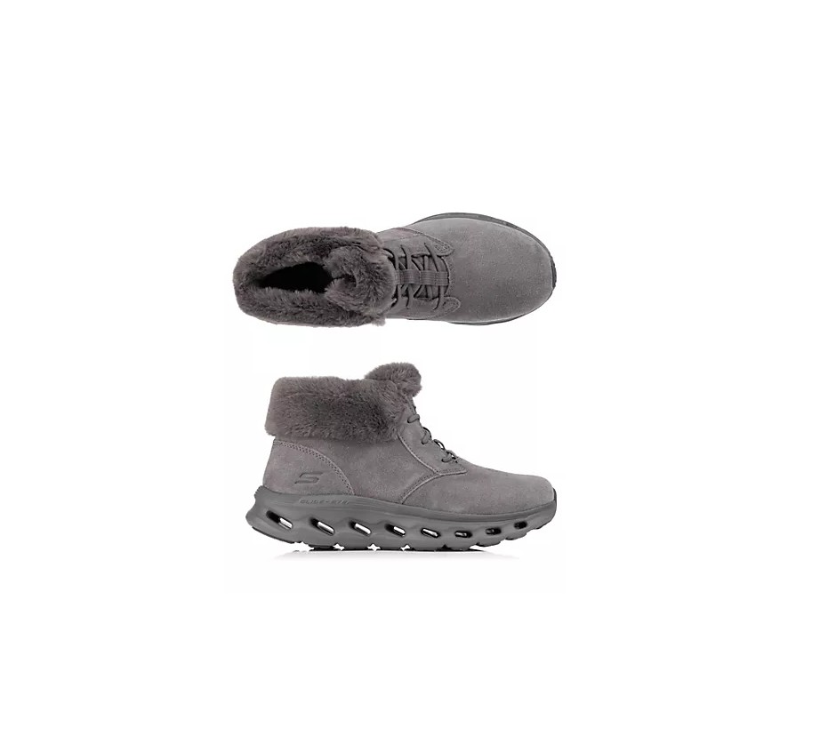 SKECHERS Damen Stiefelette Go Walk Glide Riley gefüttert Gr. 39 Winterschuhe grau