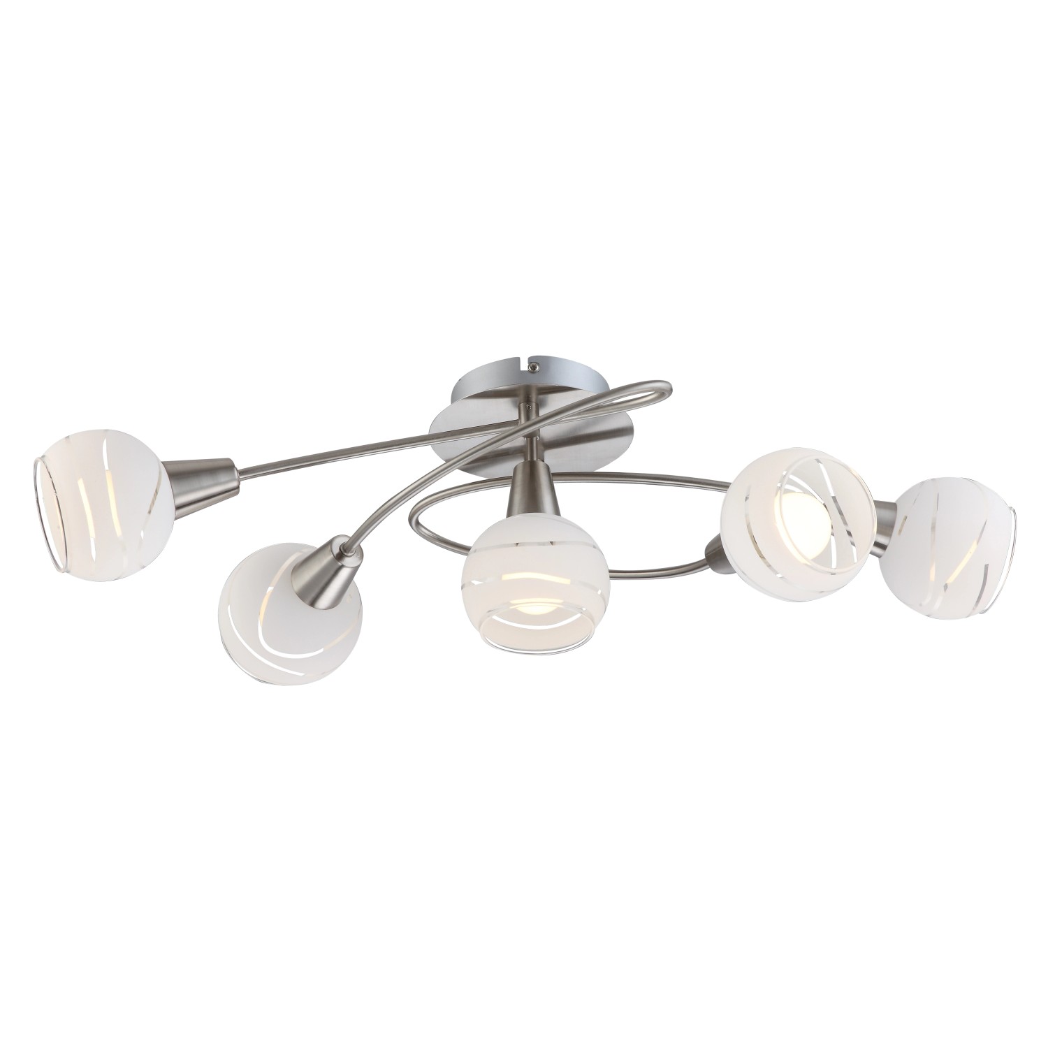 Globo LED Deckenleuchte Elliott Metall Glas 5 Spots