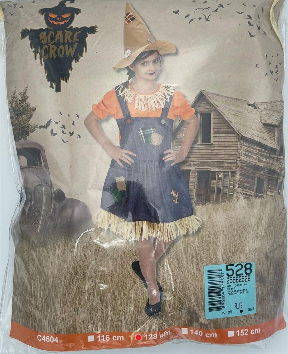HAL C4604128 Kostüm Kleid Vogelscheuche Mädchen Größe 128