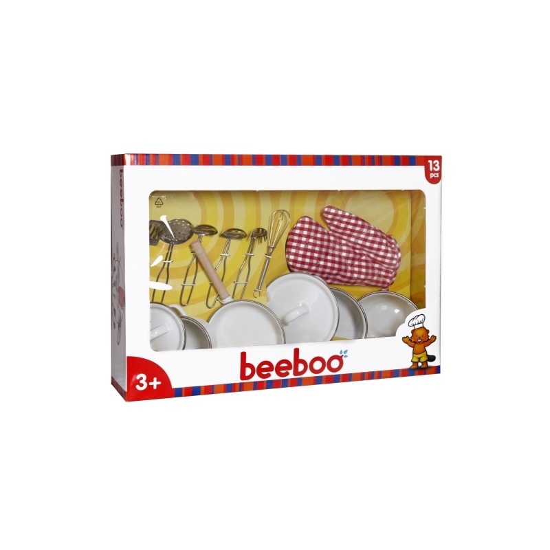 Beeboo 47020972 Kinderkochgeschirr 13 Teile Kinder Küche Koch Geschirr Topfset Metall