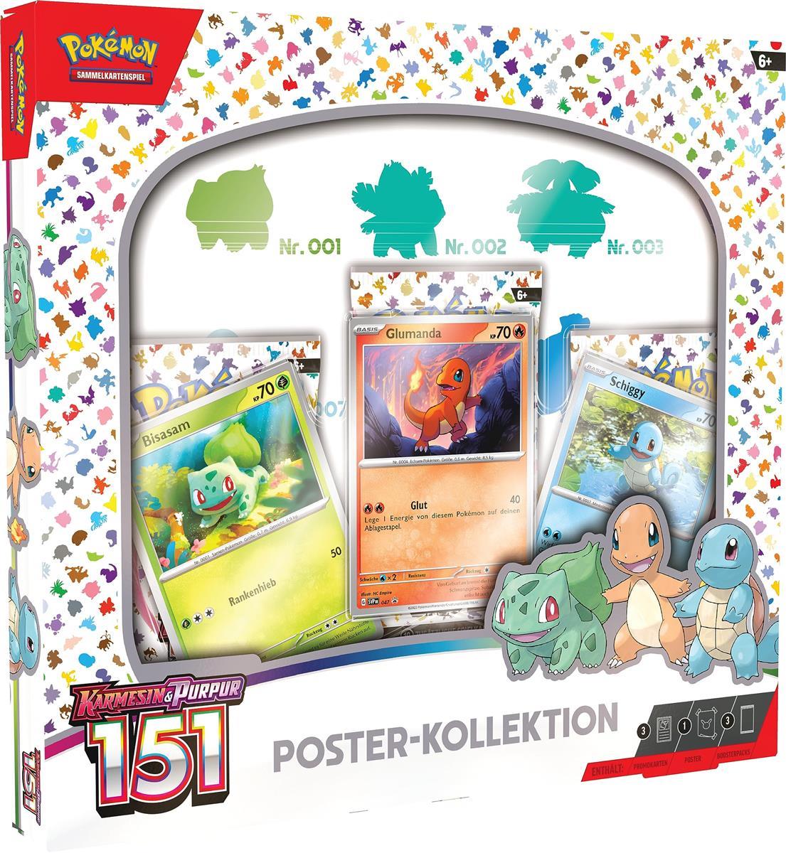 Pokémon-Sammelkartenspiel: Poster-Kollektion Karmesin & Purpur – 151 (3 Boosterpacks & 3 holografische Promokarten)