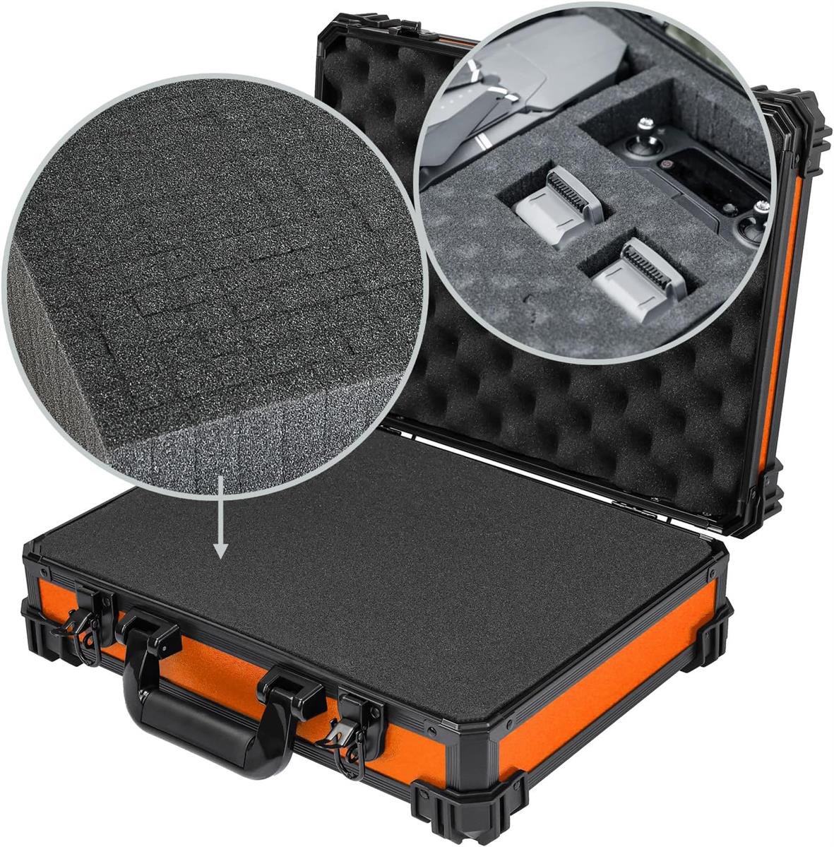 Transportkoffer mit Rasterschaumstoff Universalkoffer 39 x 29 x 12 cm Orange