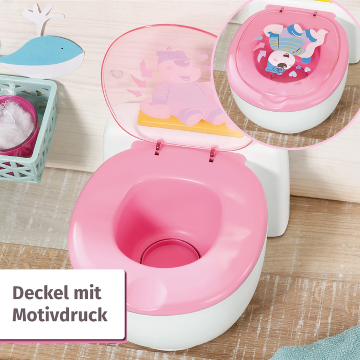 BABY born Toilette für Puppen mit Geräuschfunktion und Häufchen zum wegspülen, 828373 Zapf Creation