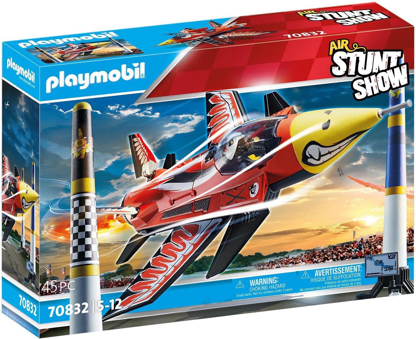 PLAYMOBIL Air Stuntshow 70832 Düsenjet Eagle Spielzeug-Flugzeug drehbarer Turbine Flugzeug Flugshow Spielset Spielzeug