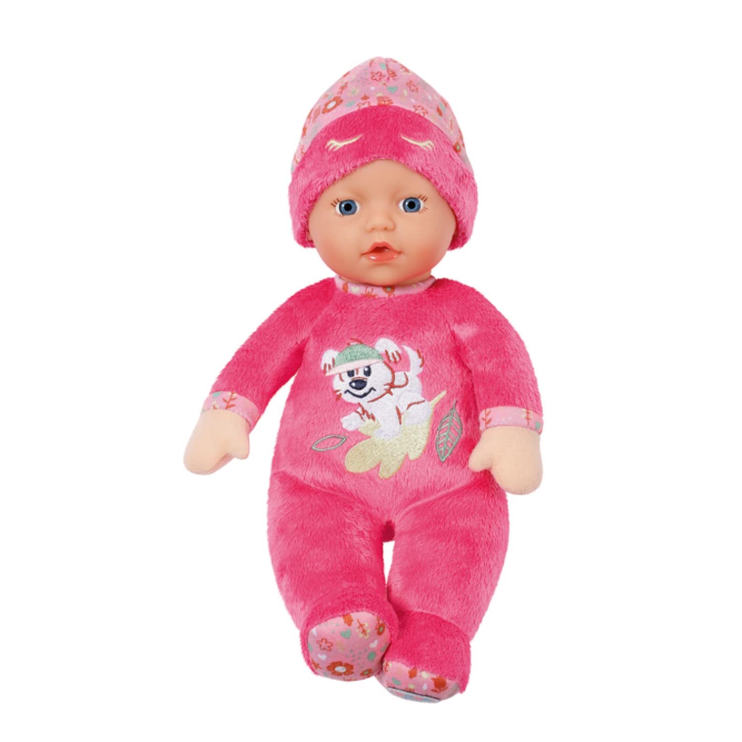 BABY born Sleepy for babies pink, waschbare Stoffpuppe mit herunterziehbarer Mütze und integrierter Rassel, 30 cm groß, 833674 Zapf Creation