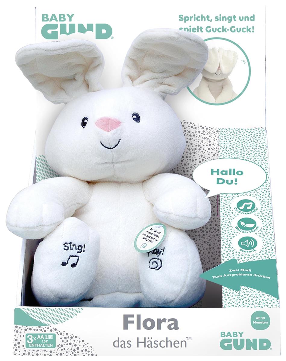 Spin Master 6054408 GUND Flora, das singende und sprechende Häschen - deutsch, ca. 30cm
