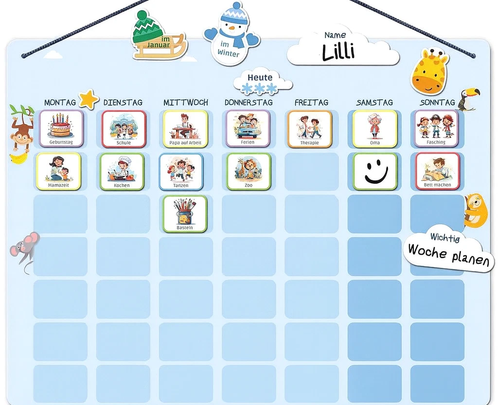 Kalender, Woche, Planer, Kinder, Tage
