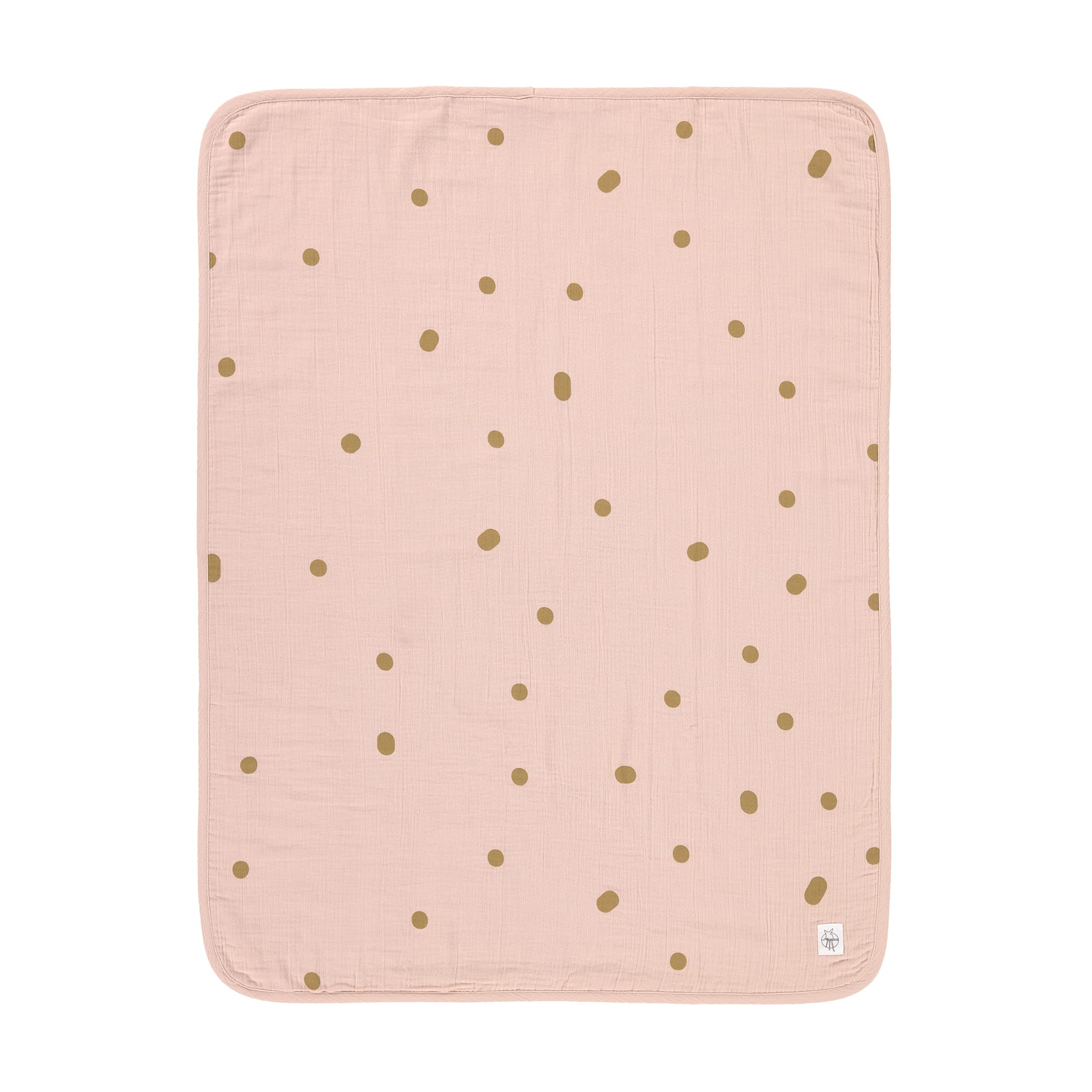 LÄSSIG Mull Babydecke Krabbeldecke Kuscheldecke GOTS zertifiziert/Muslin Blanket 75 x 100 cm Dots powder pink