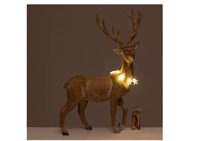 LUMIDA Xmas Deko Hirsch Aufstellfigur Dekohirsch Dekofigur Tierfigur