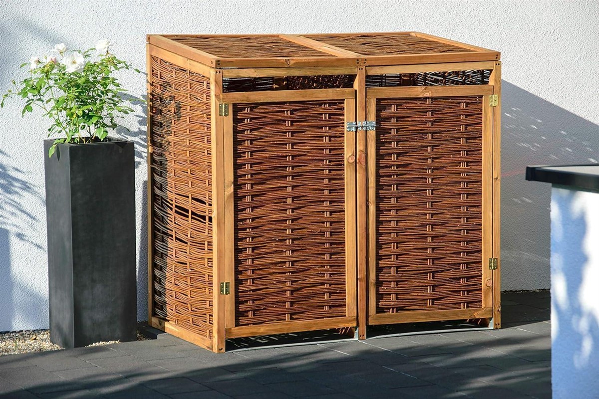 Gartenmöbel, Wäschekorb?, Korb, Holzschrank, Zweikammer
