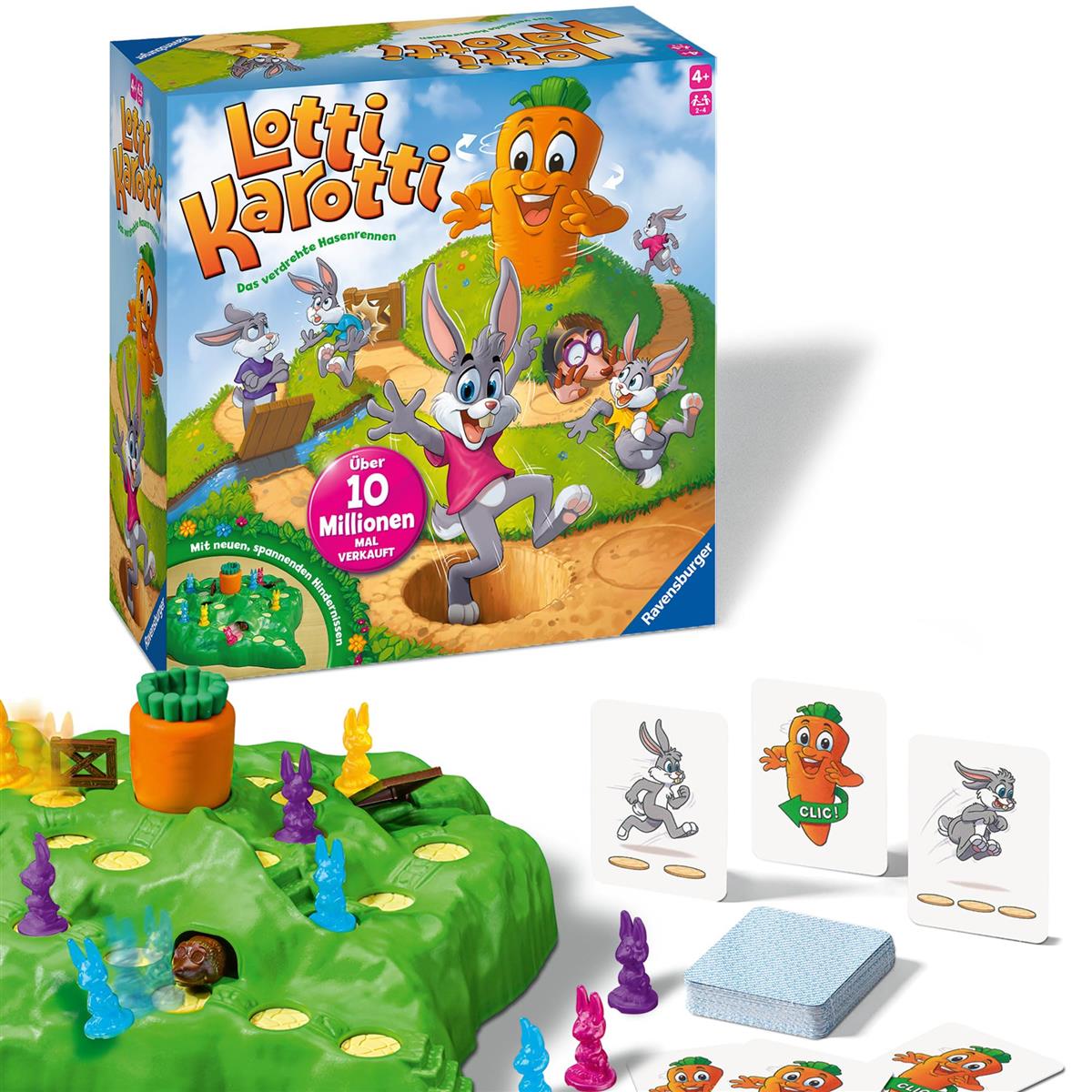 Ravensburger Kinderspiele 22343 - Lotti Karotti - Wettlaufspiel für 2 bis 4 Spieler ab 4 Jahren