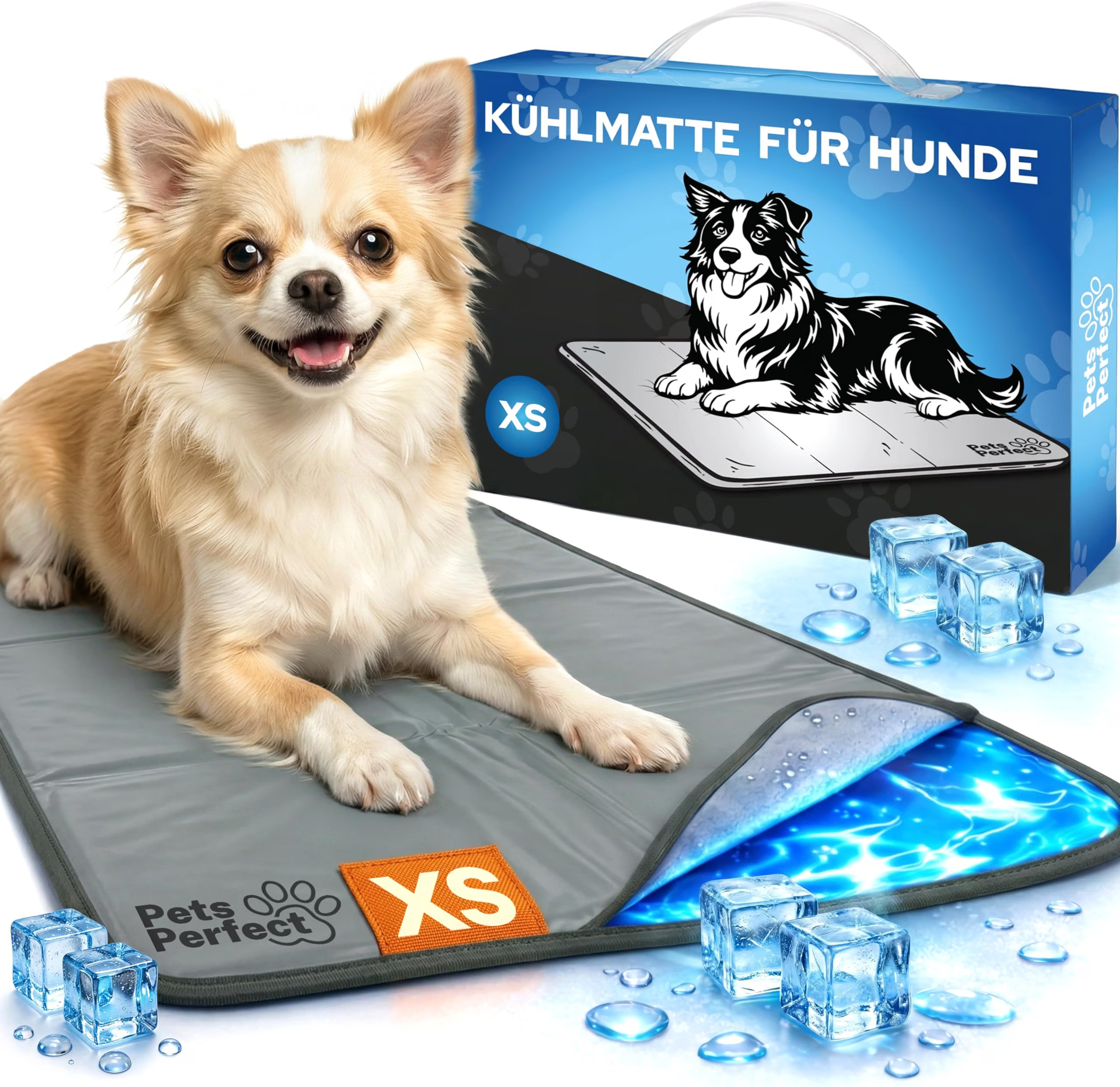Hundematte, Kühlmatte, XS-Größe, Gepolsterte Oberfläche, Wasserkühlung