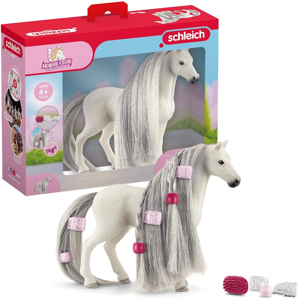Schleich 42583 HORSE CLUB Sofia's Beauties Quarter Horse Stute Spielset Pferdespielzeugset Pferd mit Mähne Pferde Spiel Spielzeug