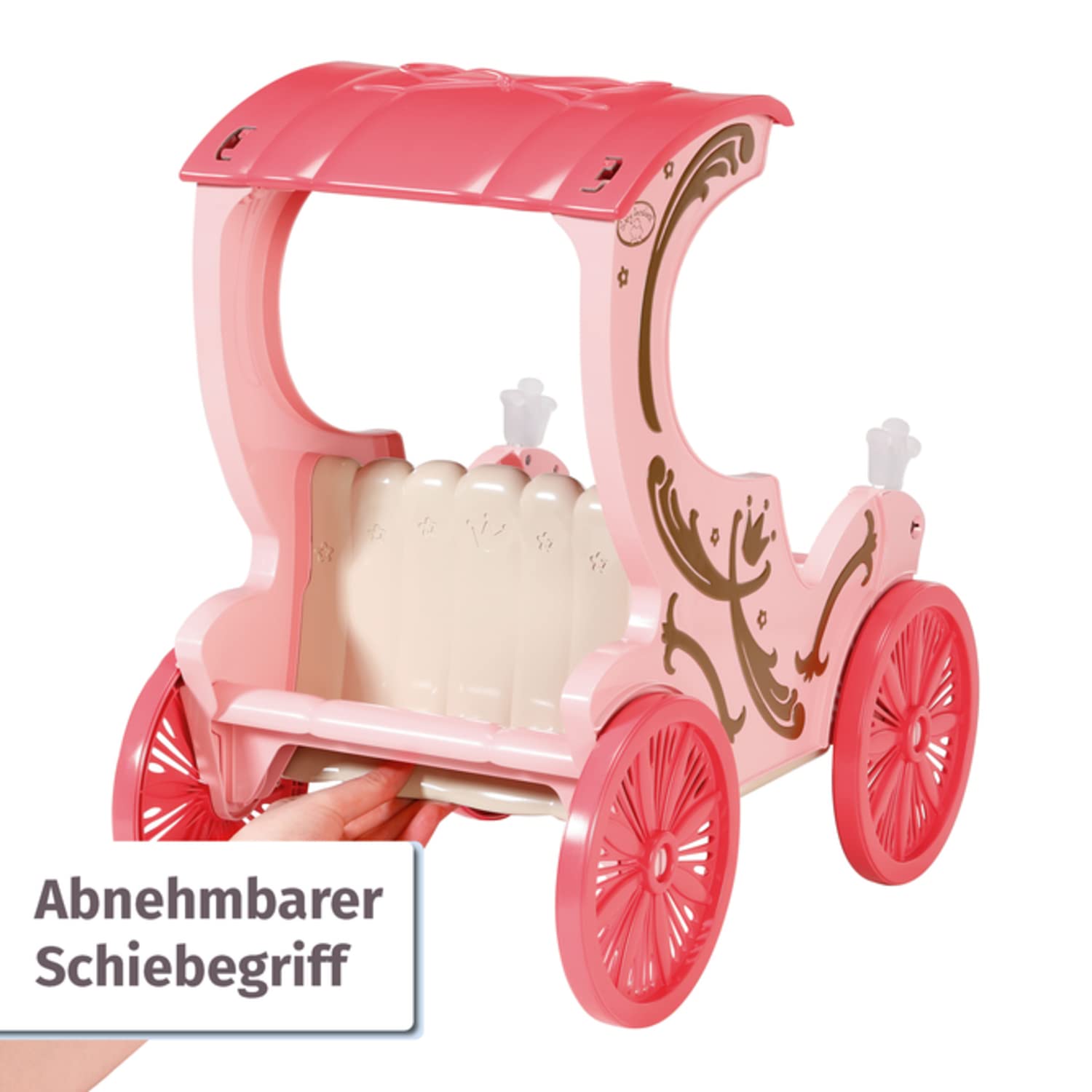 Zapf Creation 707210 Baby Annabell Little Sweet Kutsche und Pony 2-in-1 Puppenwagen Kutsche Plüschpony Puppenkutsche Spielzeugkutsche Puppenzubehör Puppenwagen