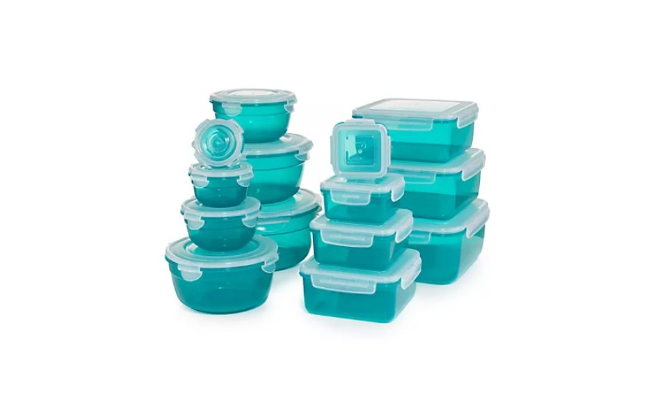 Lunchbox, Storage containers, Bento set, Stackable, Teal color