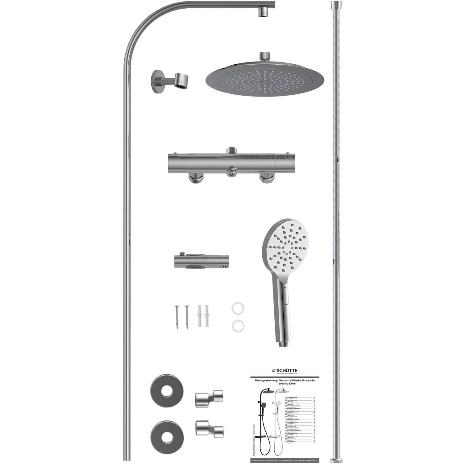 Schütte Überkopf Brauseset Madura Fresh mit Thermostat Verchromt