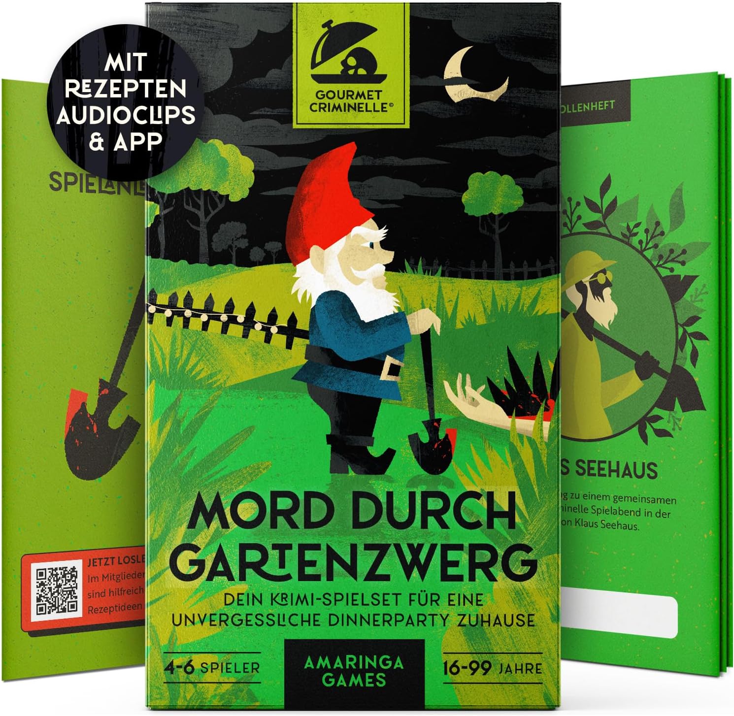 Gourmet Criminelle Krimidinner für zuhause Mord durch Gartenzwerg Crime Dinner Party