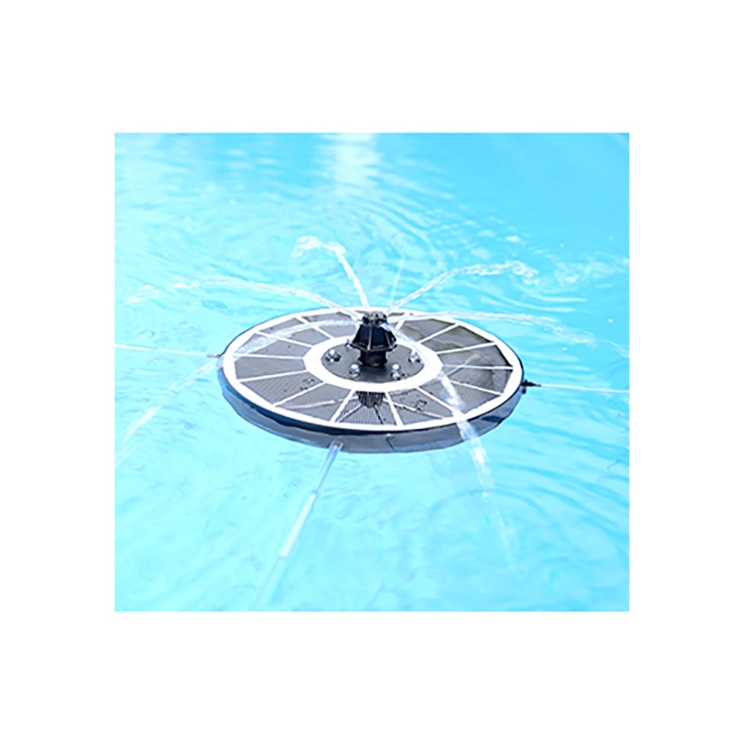 Heissner Solar Teichpumpen Set Schwimmende Solar Insel inkl. LED Beleuchtung