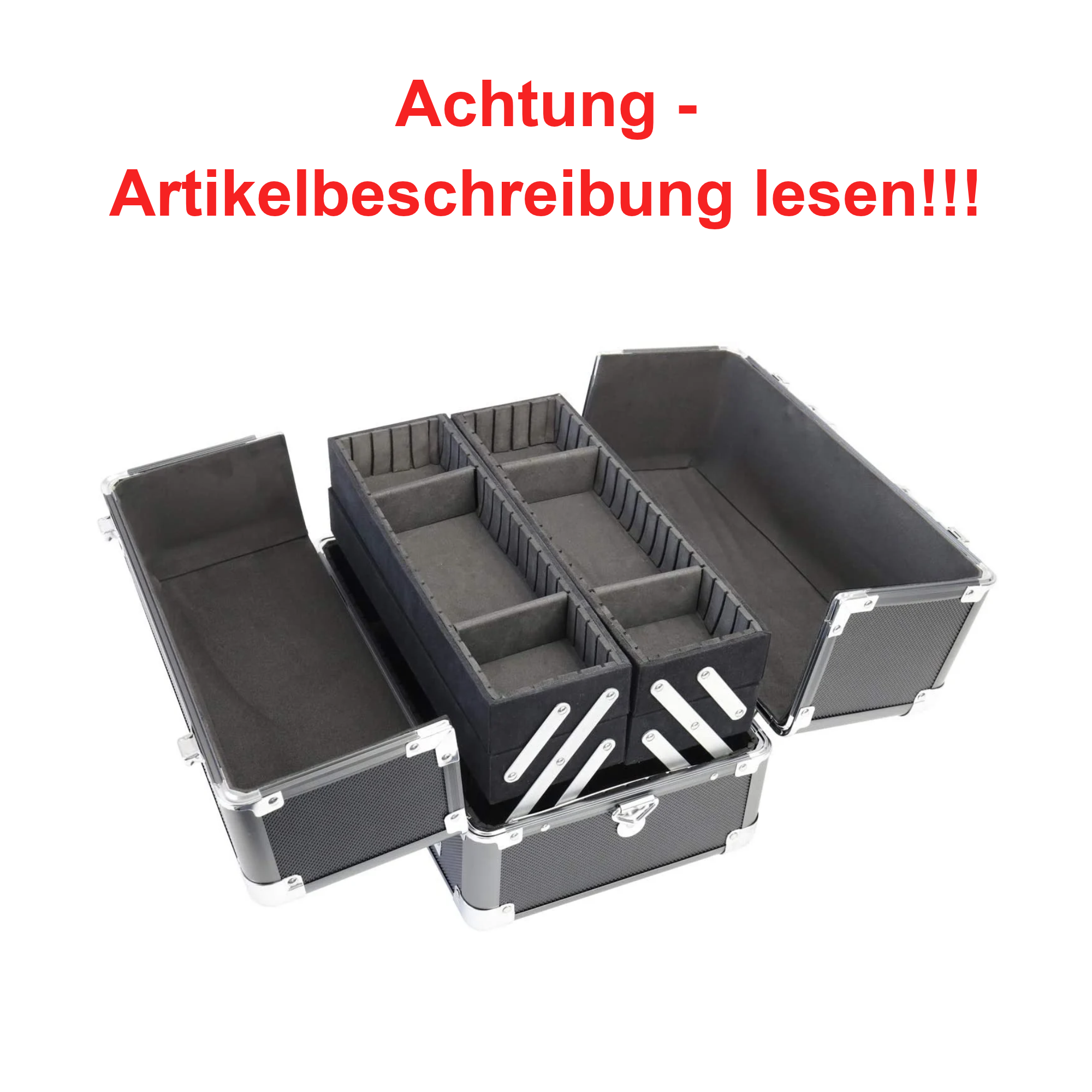 Koffer, Schubladenkoffer, Werkzeugkoffer, Koffer mit Fächern, Metallkoffer