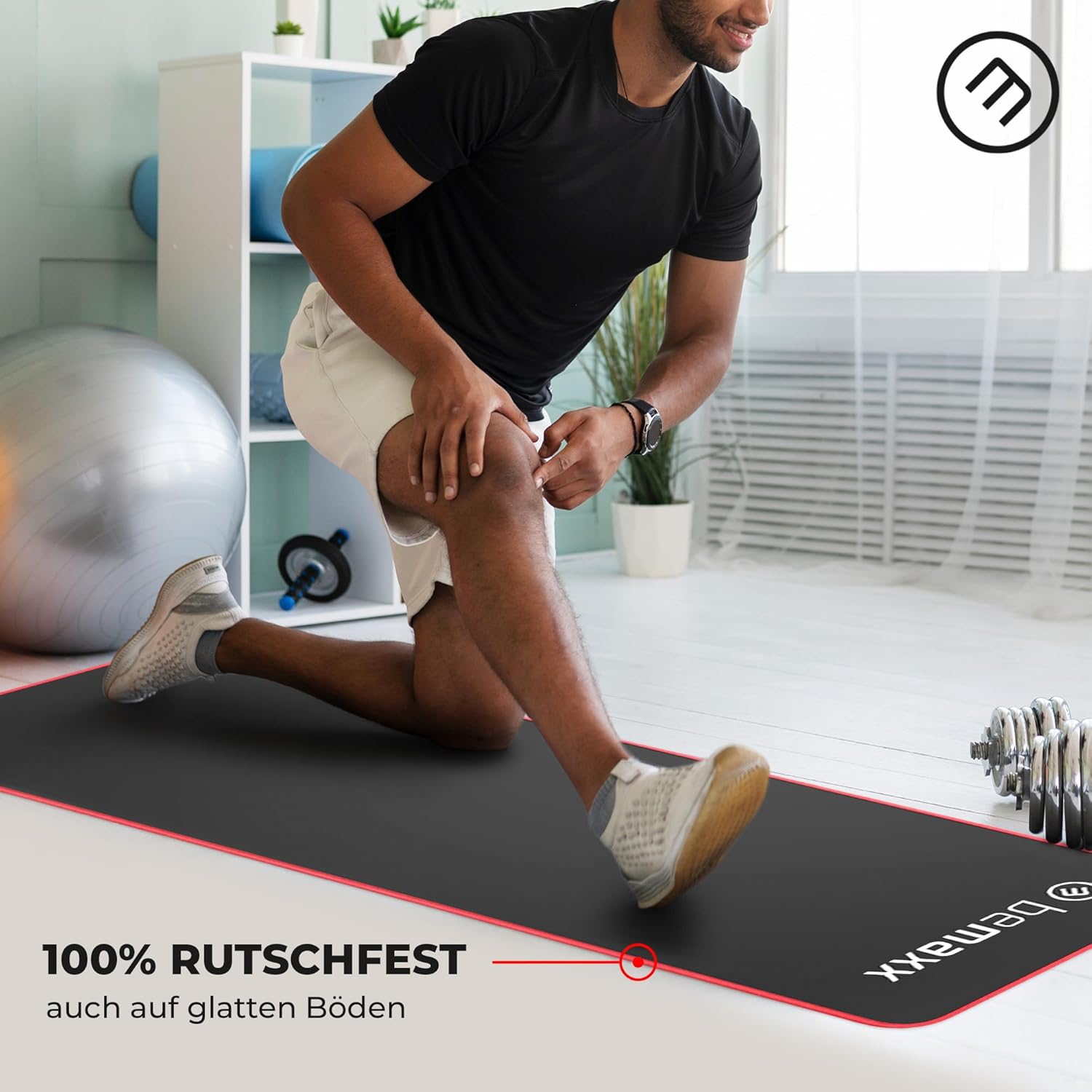 BeMaxx Fitnessmatte Gymnastikmatte Sportmatte Turnmatte Yogamatte Pilatesmatte rot