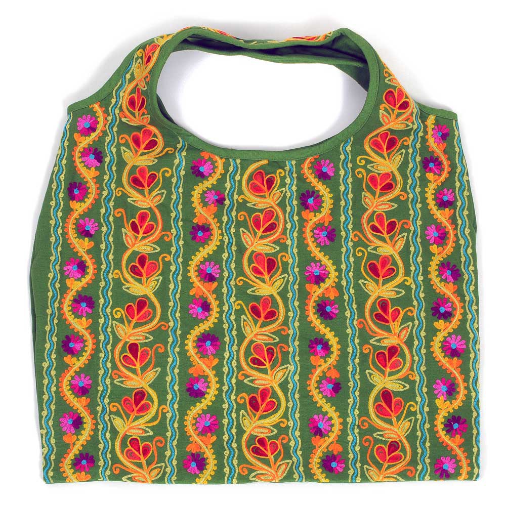 Bestickte Hippietasche 100 % Baumwolle, farbige Schulterbeutel und Umhängetaschen bunt Hobo Boho Eth