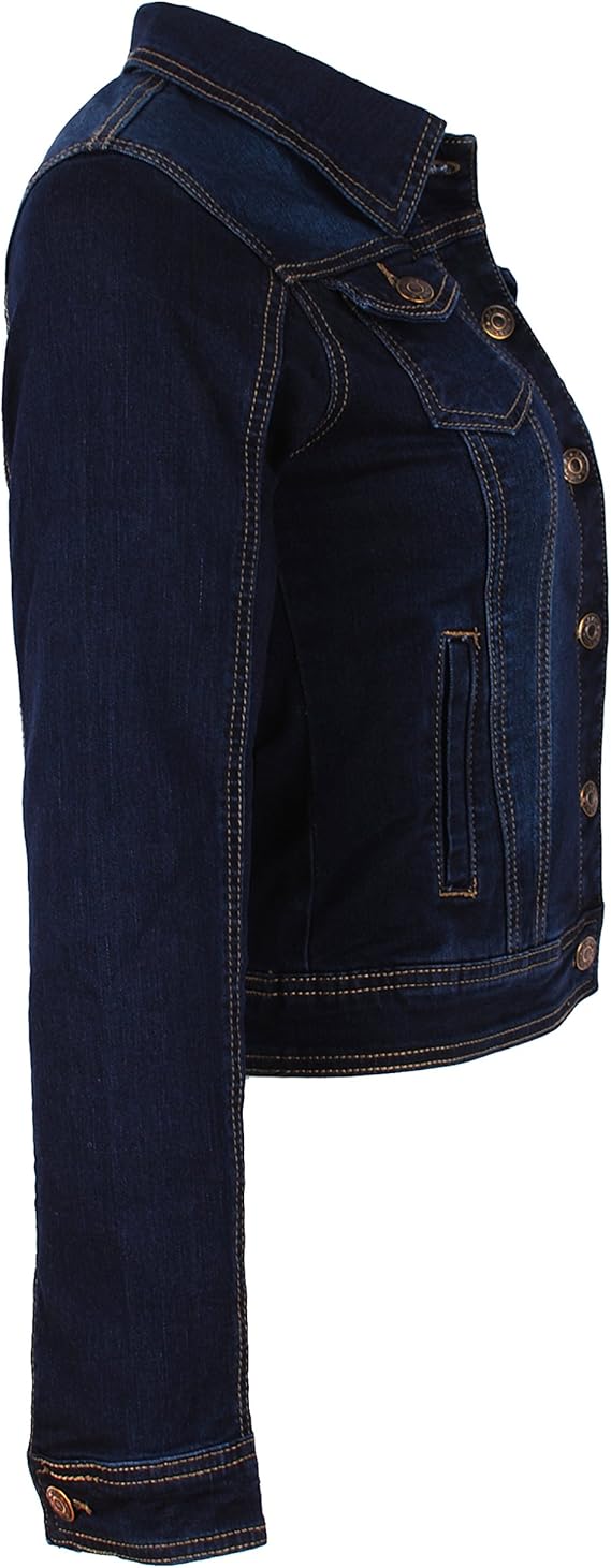 Fraternel Damen Jacke Jeansjacke Denim Jacket talliert Stretch dunkelblau Gr. 40/L