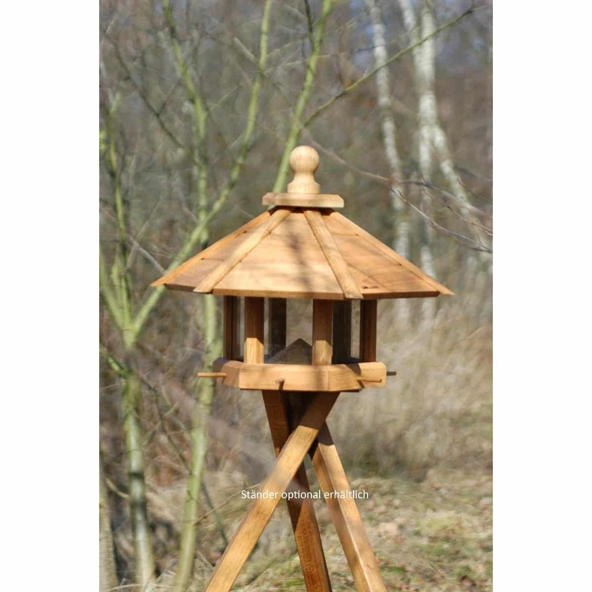 holz, vogelhaus, gartendeko, runddach, mastständer
