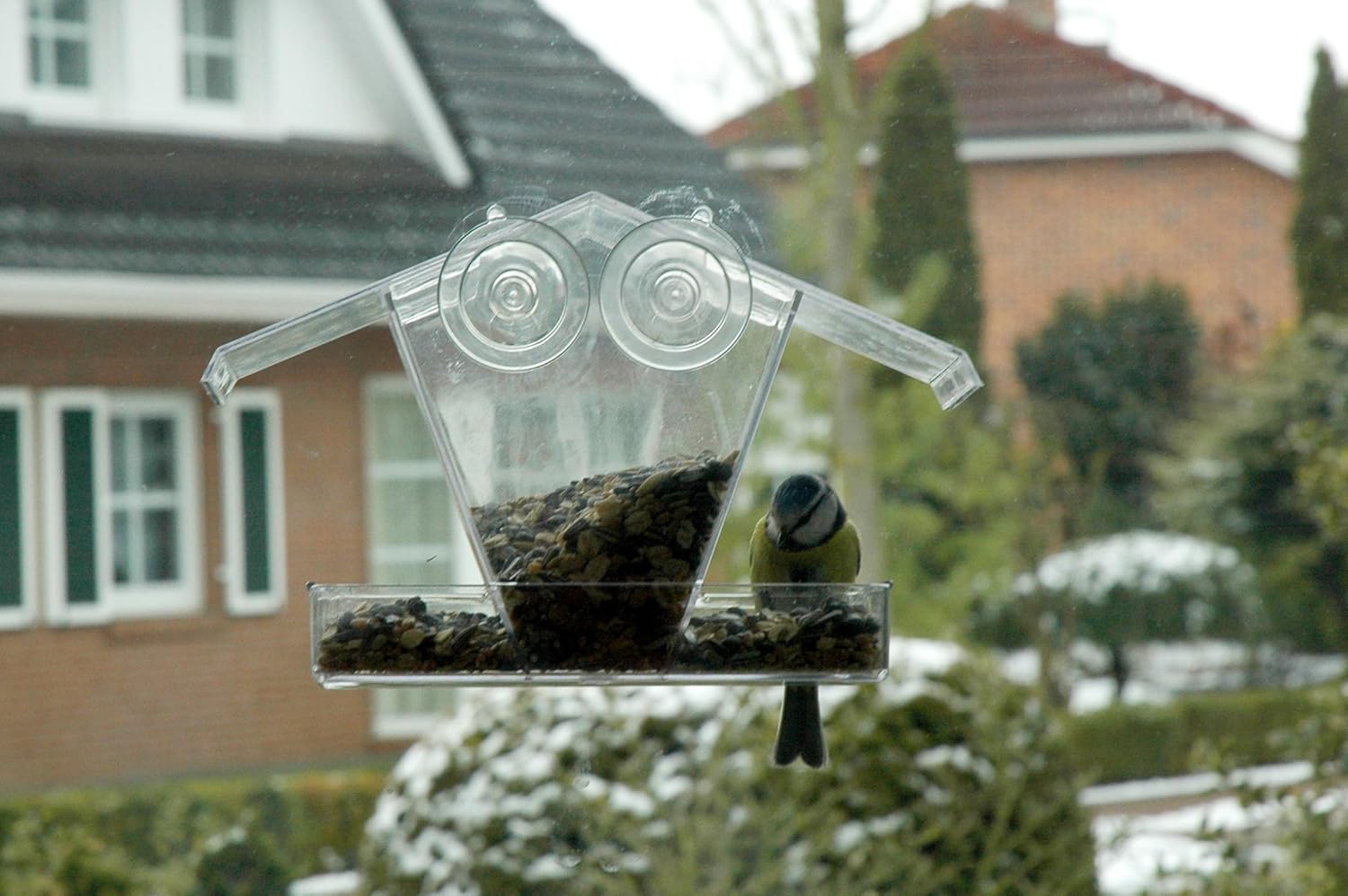 Dobar Fenster Vogelfutterhaus Futterstation Wildvogelfutterspender Futtersäule