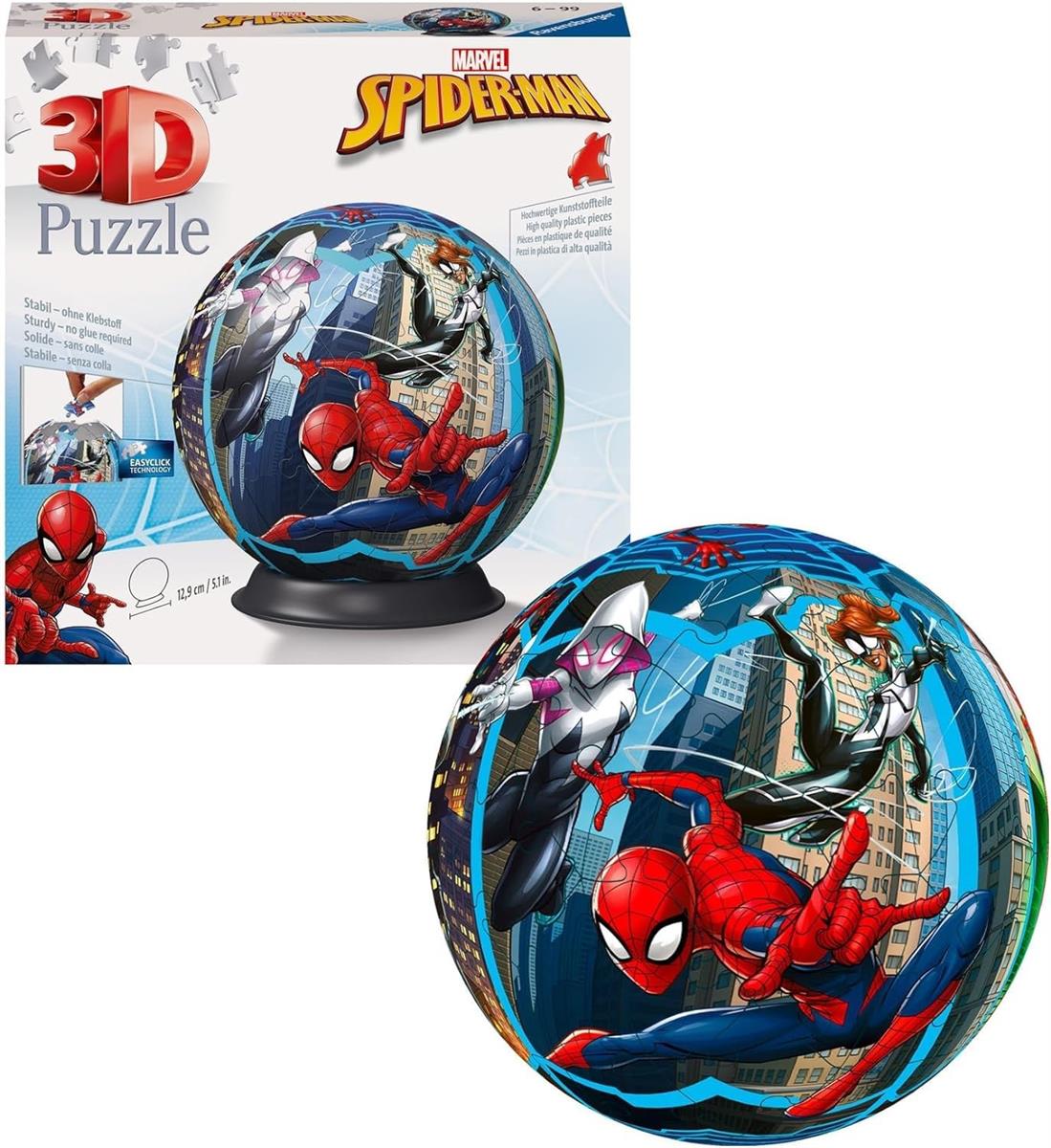 Ravensburger 11563 Ultimate Spiderman 3D Spiderman-72 Teile-Puzzle-Ball für Erwachsene und Kinder ab 6 Jahren, White