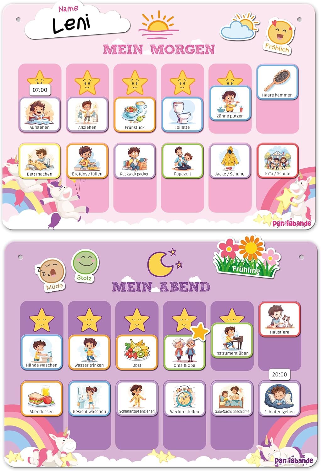 Kinderplan, Tagesablauf, Morgenroutine, Abendroutine, Pflanztagesplan