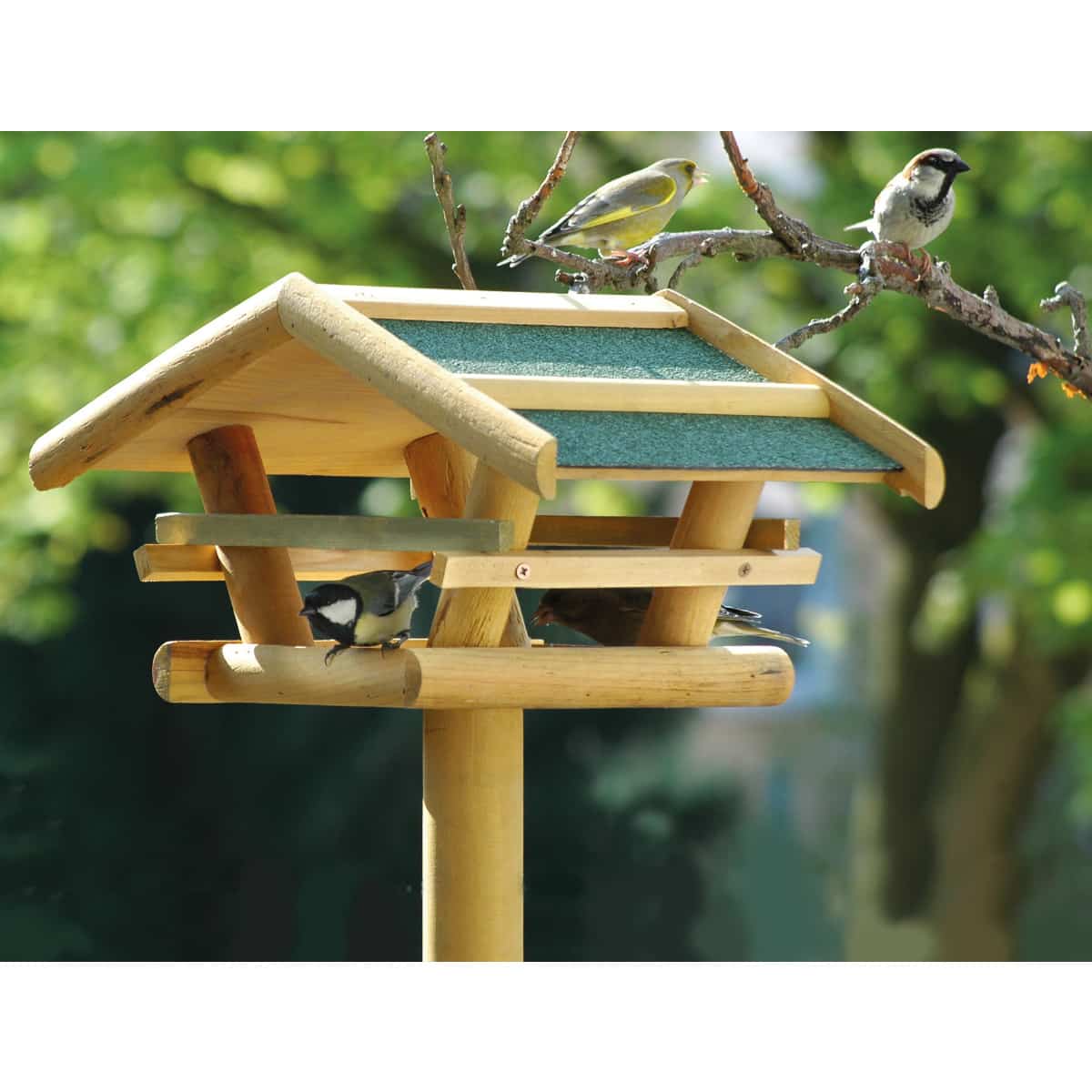 Dobar Vogelhaus mit Bitumendach und Ständer #DH170