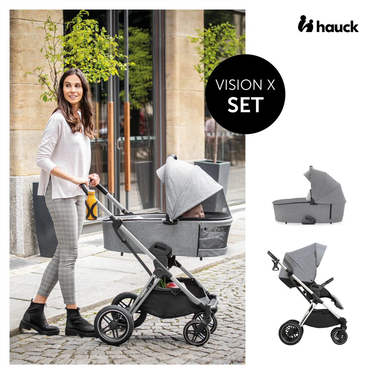 Hauck Vision X Set Kinderwagen Buggy umbaubar Kindertransport