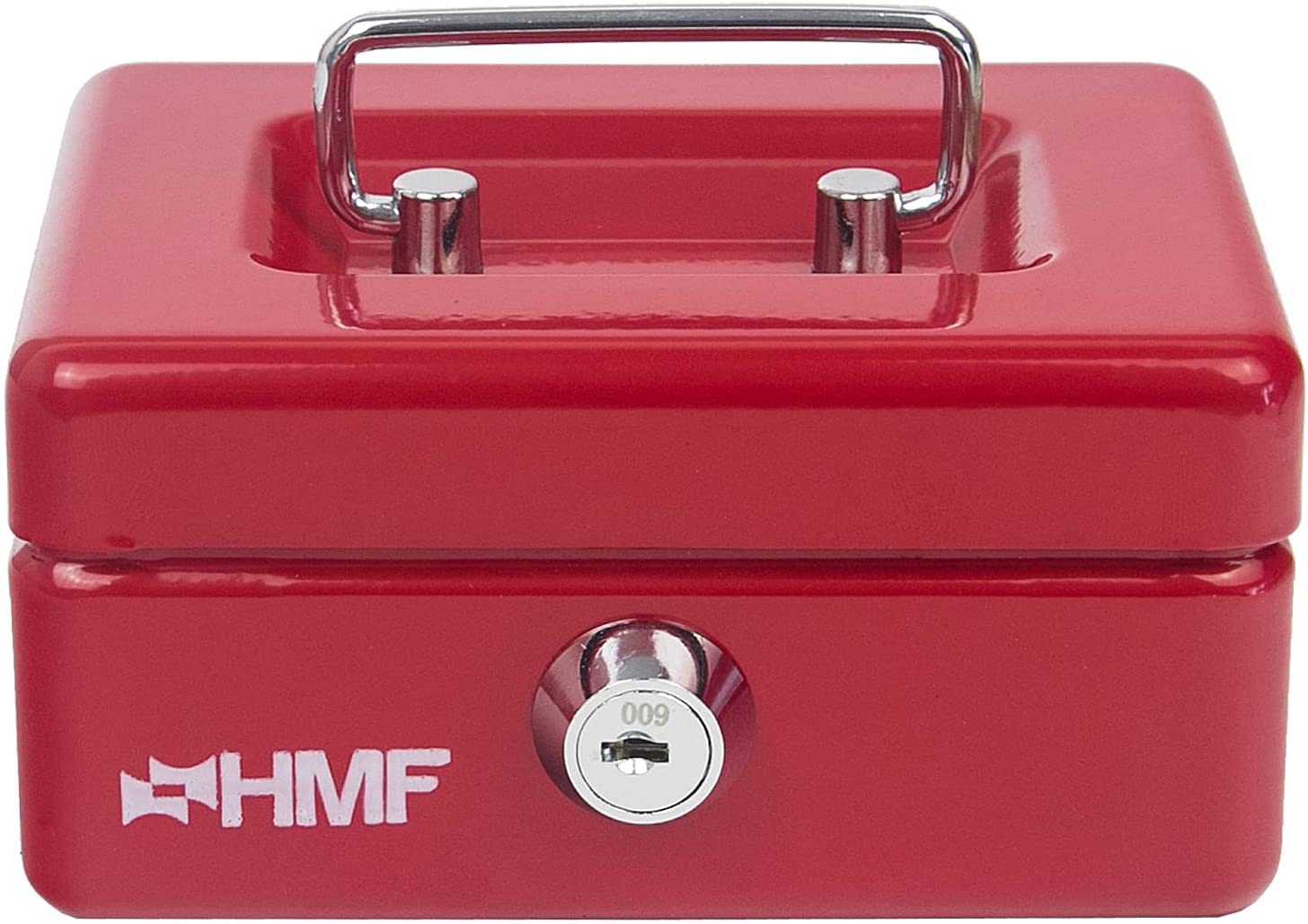 HMF Kinder Spardose Geldkassette abschließbar mit Schlitz rot