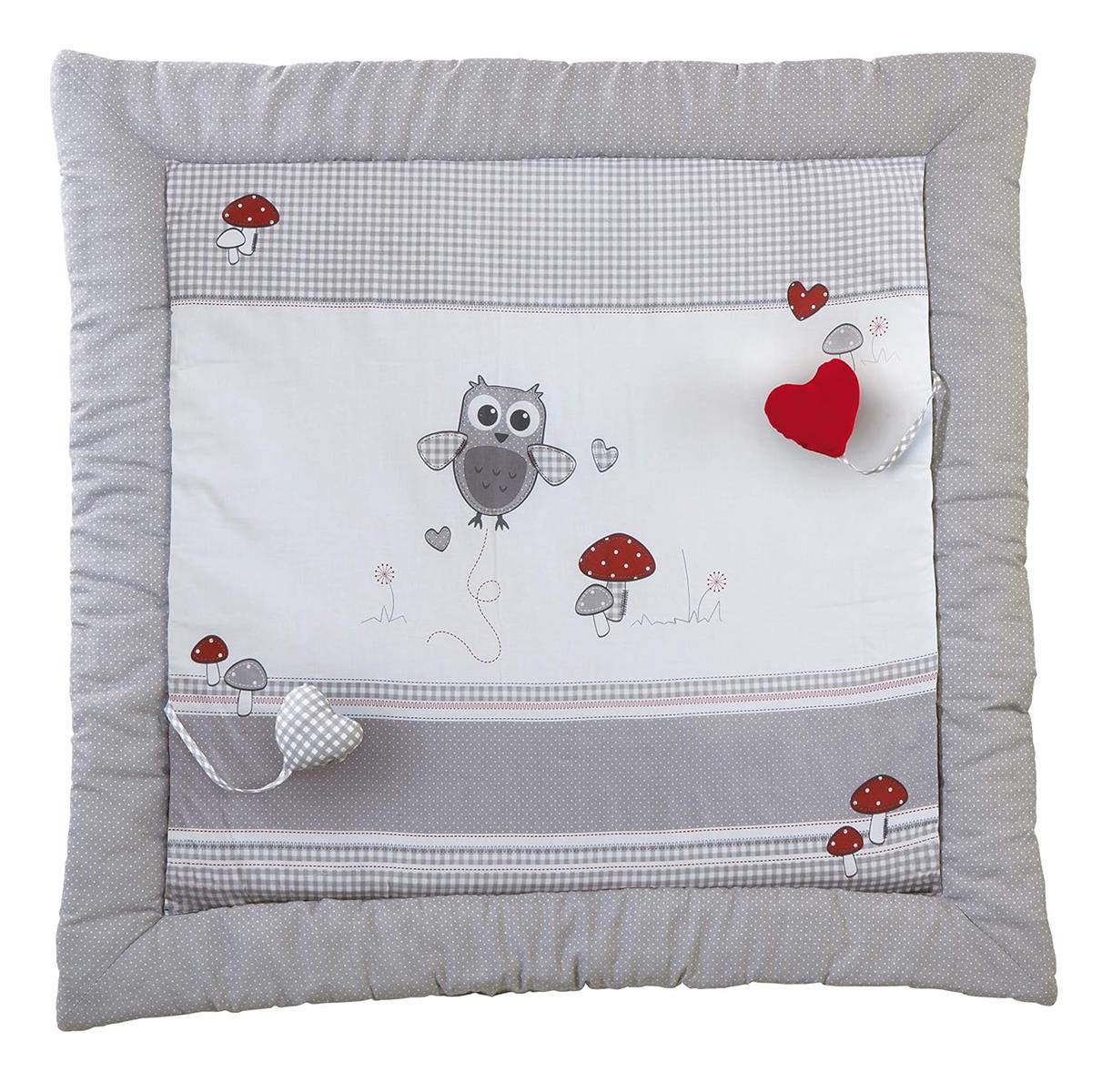 roba 1406S148 Spieldecke Adam & Eule Baby Krabbeldecke gepolsterte Baumwolle