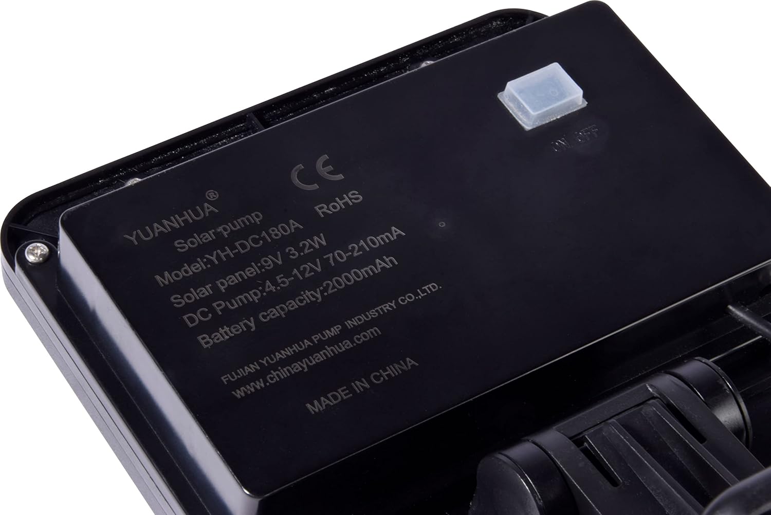 Solarpumpe, DC-Motor, Batteriebetrieben, schwarzes Gerät, Solarpanel 9V 3,2W