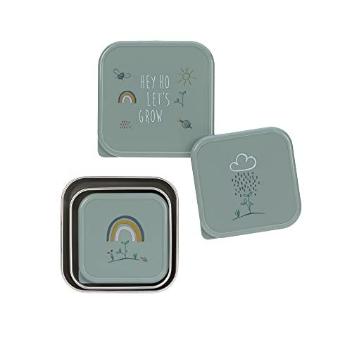 LÄSSIG Snackbox 3er Set Edelstahl 3 Stück Garden Explorer