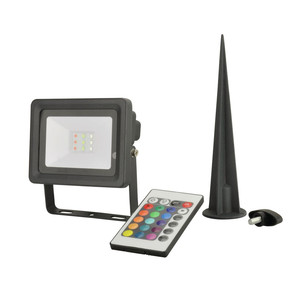 LED-Flutlicht, RGB-Fernbedienung, Außenbeleuchtung, Spießstiel, Fernbedienung