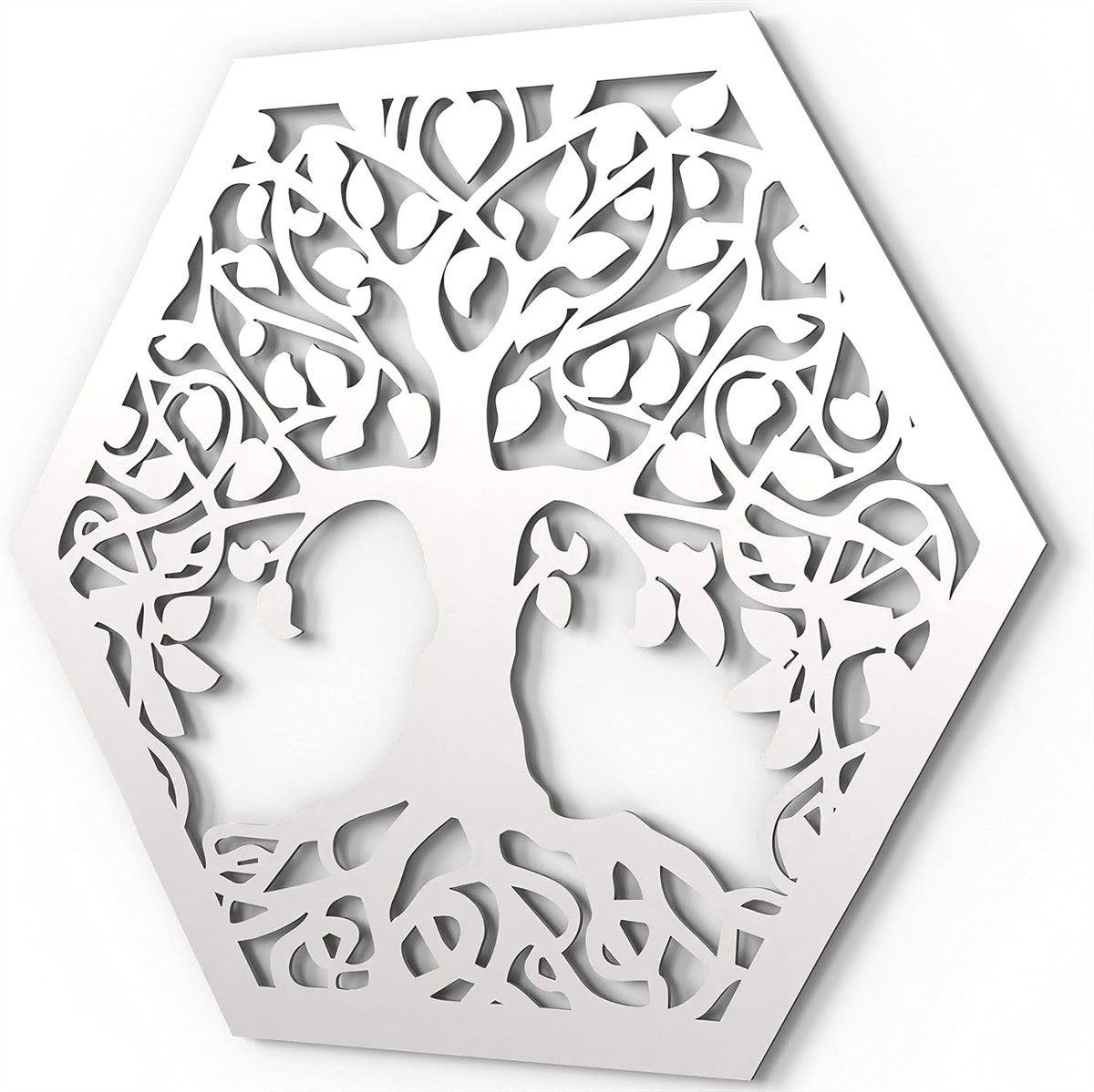 Papierkunst, Hirsch-Silhouette, Wanddekoration, Schnittmuster, Hexagon