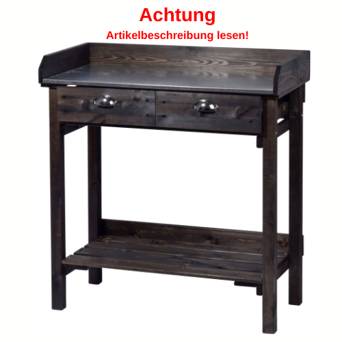 Dobar Pflanztisch mit 2 Schubladen schwarz #DH37