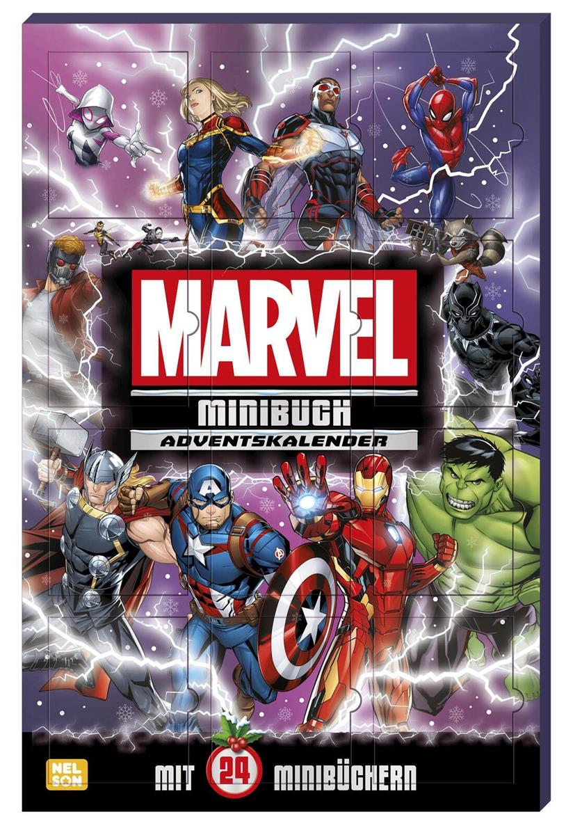 Marvel: Minibuch-Adventskalender: Mit 24 Mini-Büchern | Adventskalendergeschichten für Marvel-Fans ab 3 Jahren