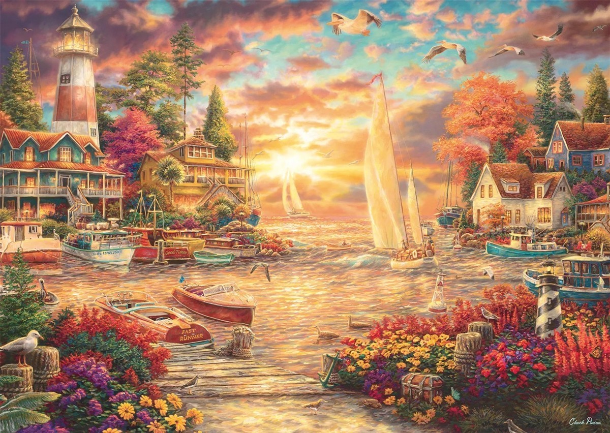 boot, yacht, hafen, sonnenuntergang, blumen
