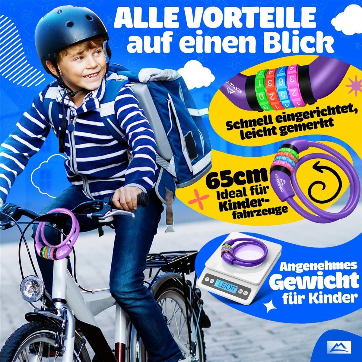 Kinderfahrrad, Helm, Schloss, Gewicht, Zubehör